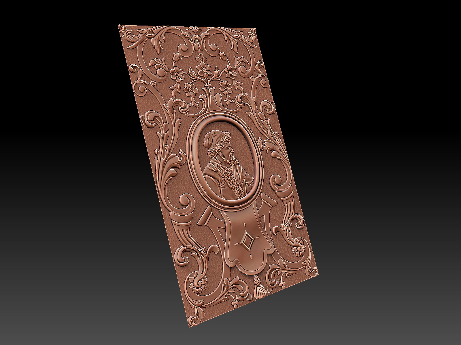 Decorative Panel with Portraits. 3D Sculpting for Production.